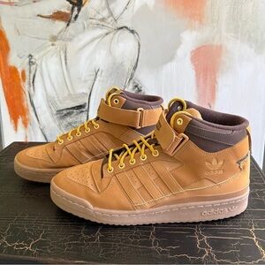 Adidas Originals Forum Mid sneakers in light brown size 11.5